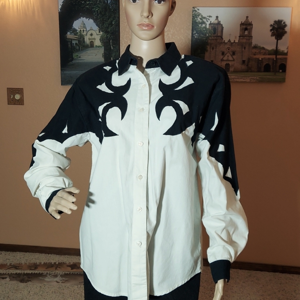 Black and white western shirt
